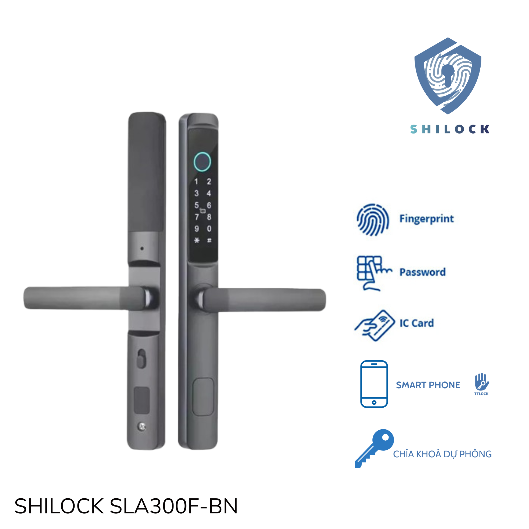 KHOÁ CỬA VÂN TAY SHILOCK SLA300F-BN
