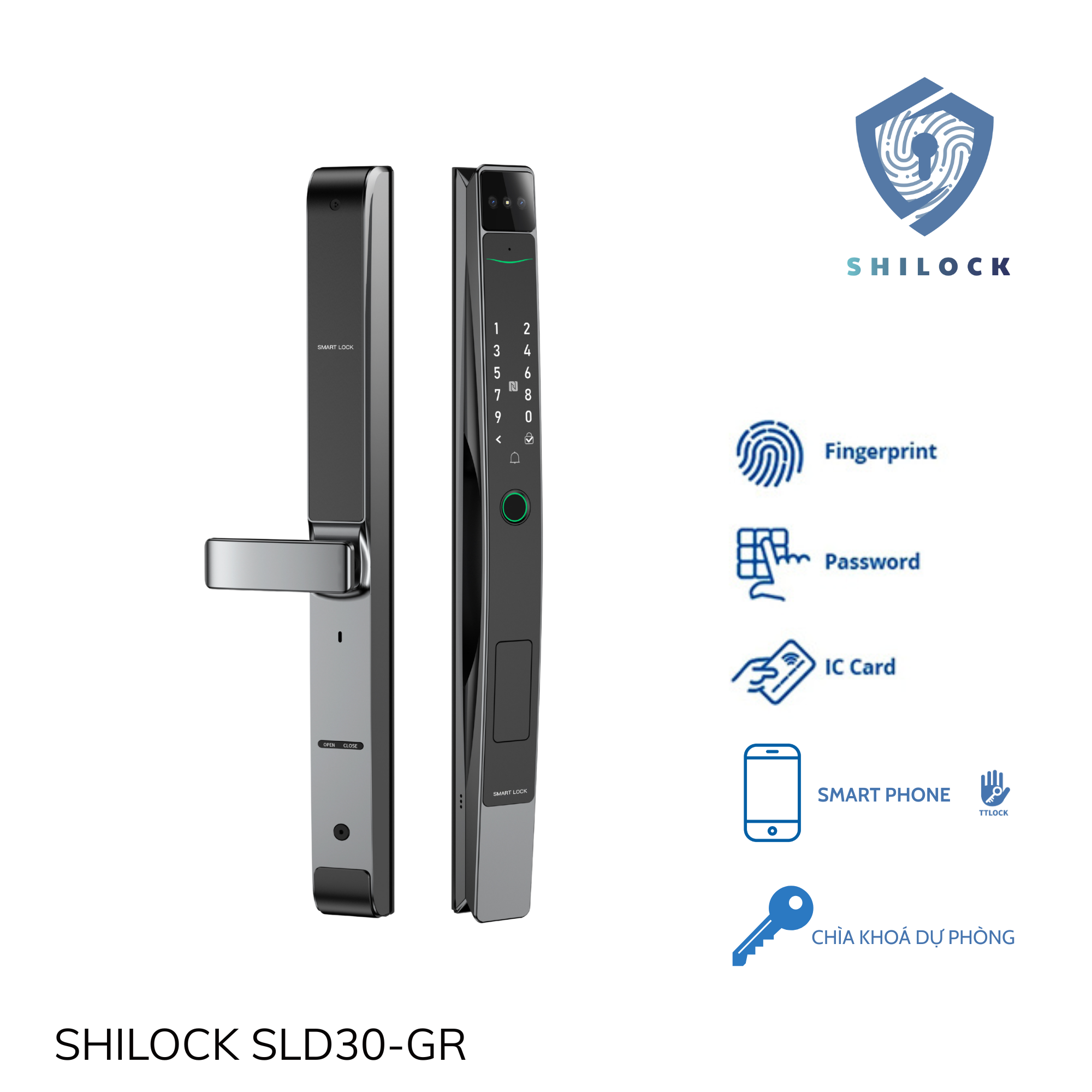 KHOÁ CỬA NHẬN DIỆN KHUÔN MẶT SHILOCK SLD30-GR