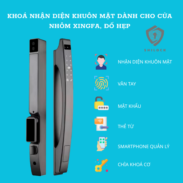 Khoá cửa nhận diện khuôn mặt SHILOCK SLN-03