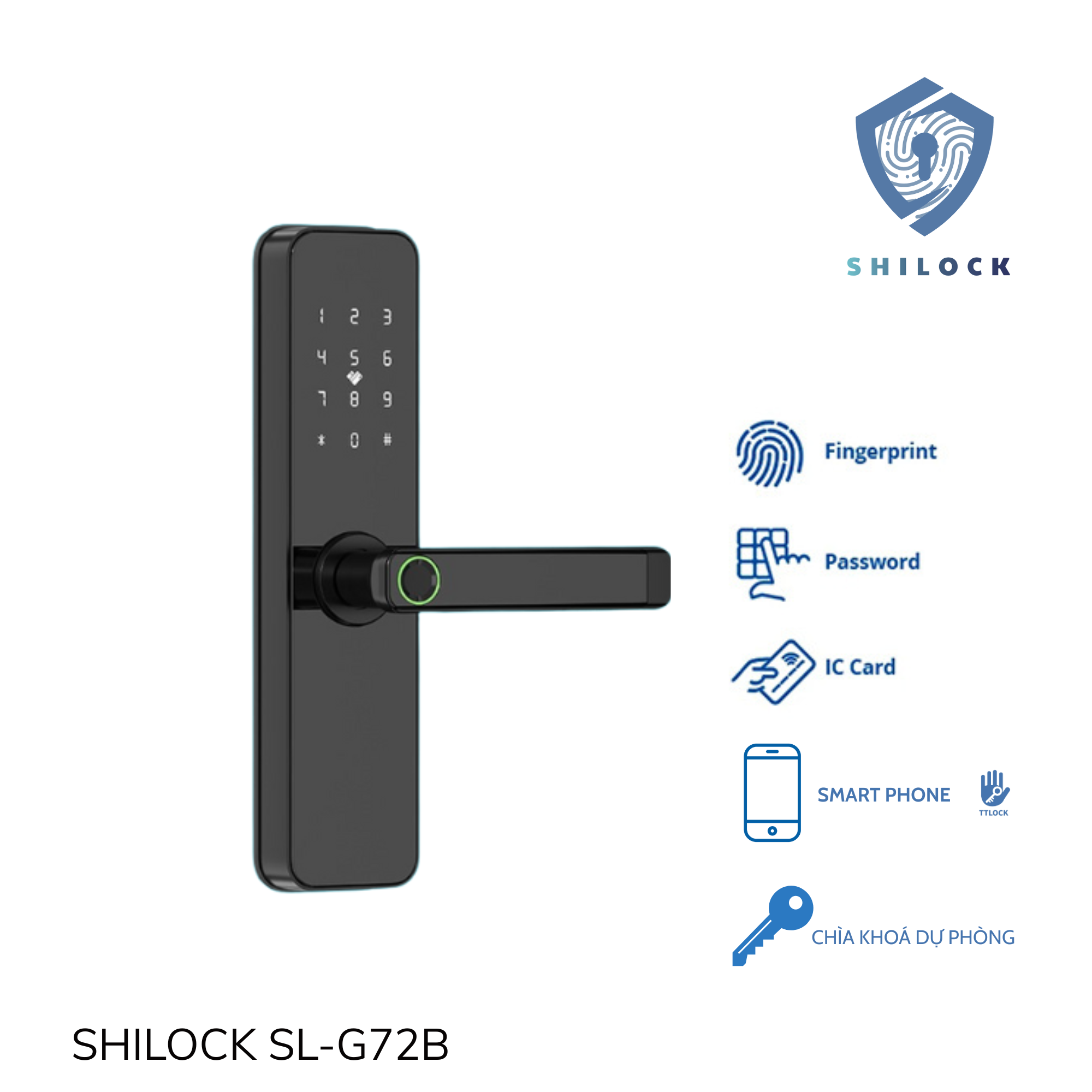KHOÁ CỬA VÂN TAY SHILOCK SL-G72B