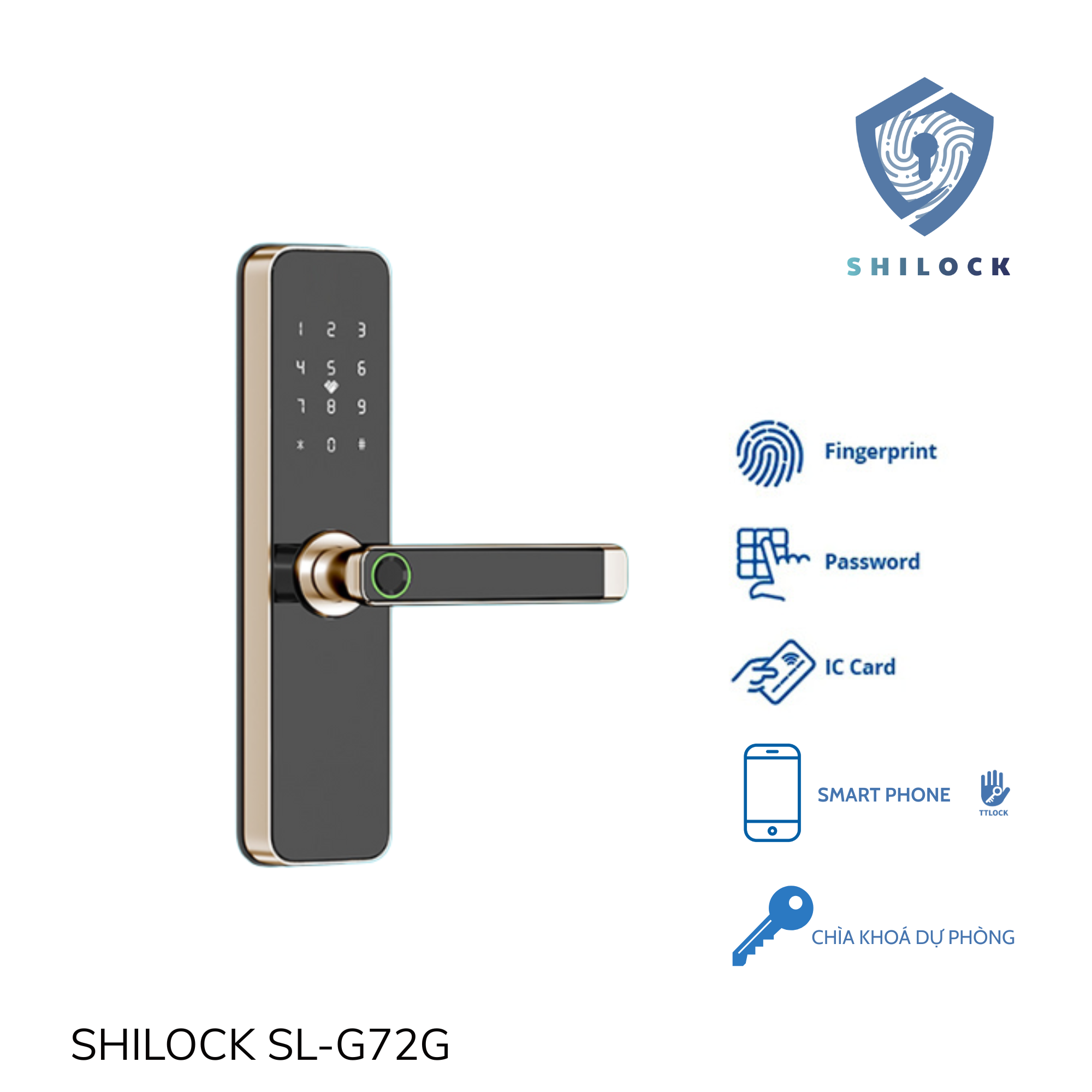 KHOÁ CỬA VÂN TAY SHILOCK SL-G72G
