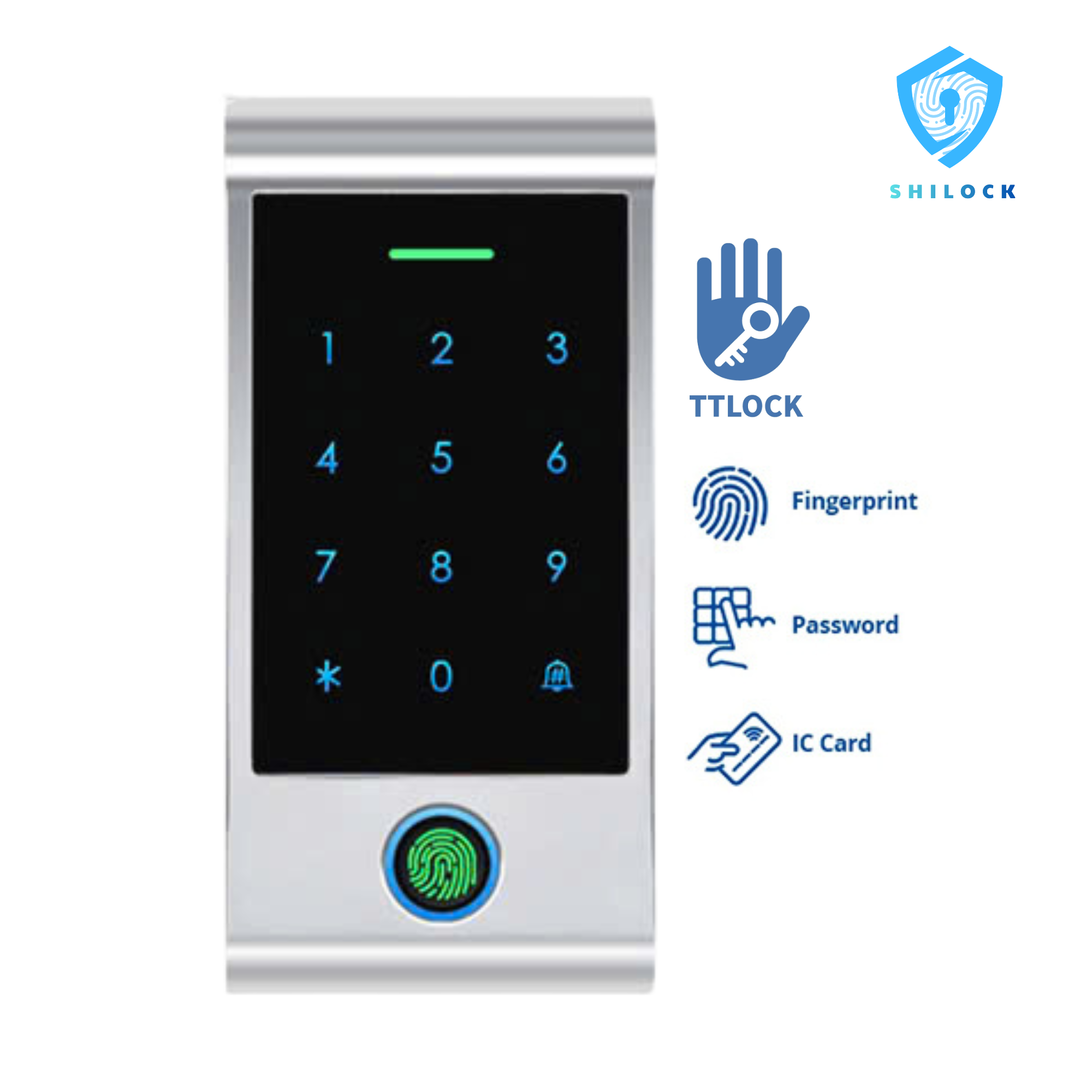 Mặt access control 500 vân tay chuyên cho dãy trọ, kiểm soát ra vào SHILOCK HF6-TT