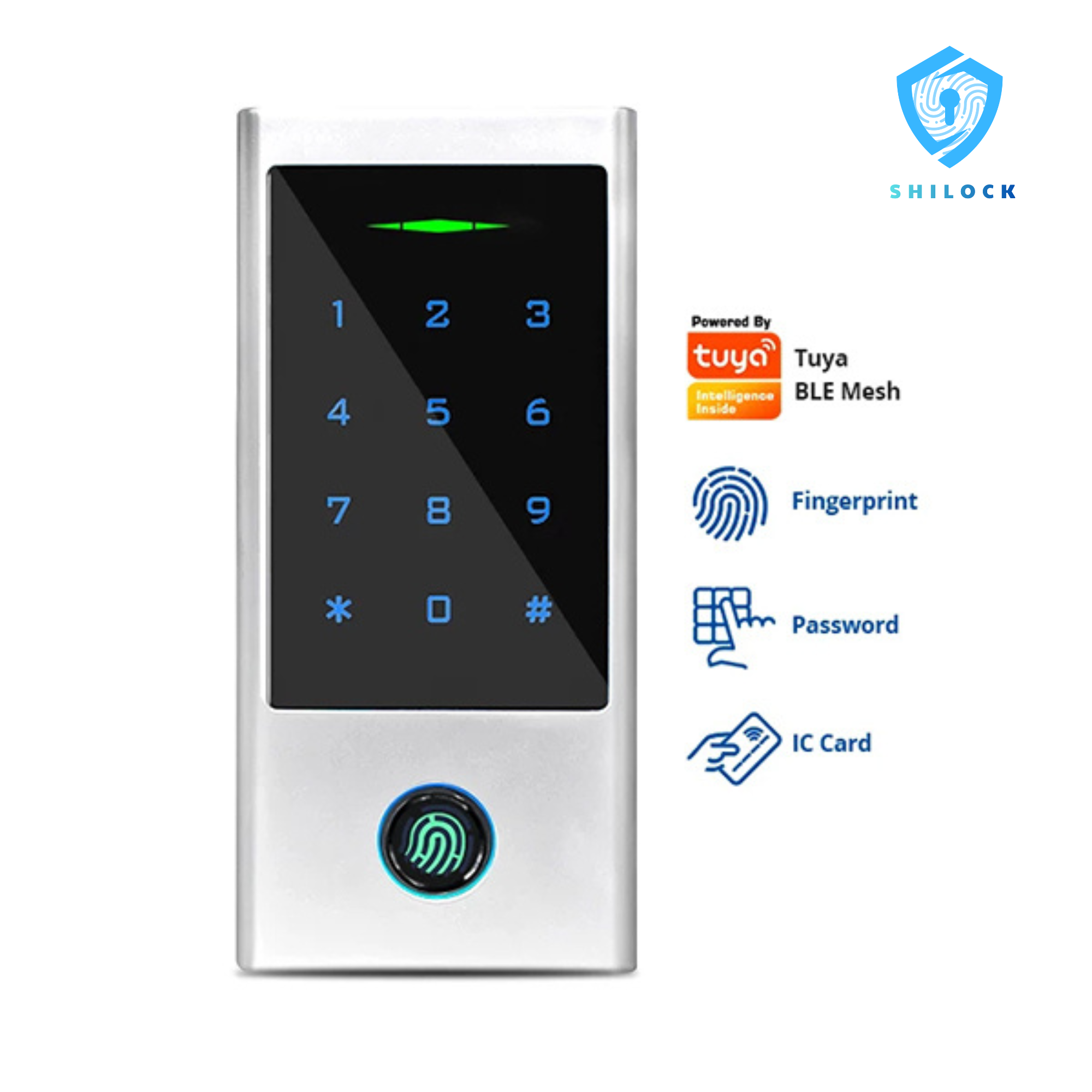Mặt access control 500 vân tay chuyên cho dãy trọ, kiểm soát ra vào SHILOCK SLHF1-TY