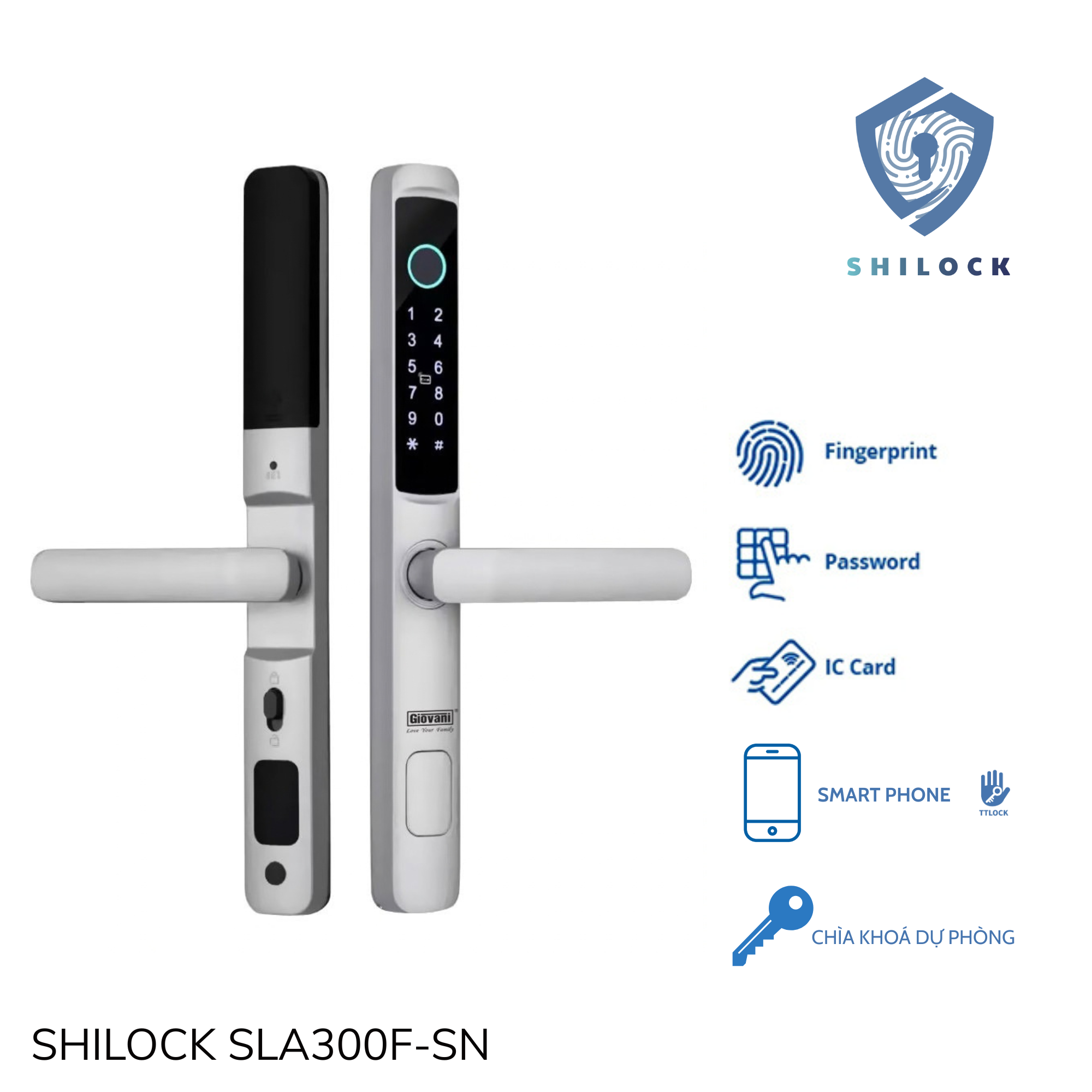 KHOÁ CỬA VÂN TAY SHILOCK SLA300F-SN